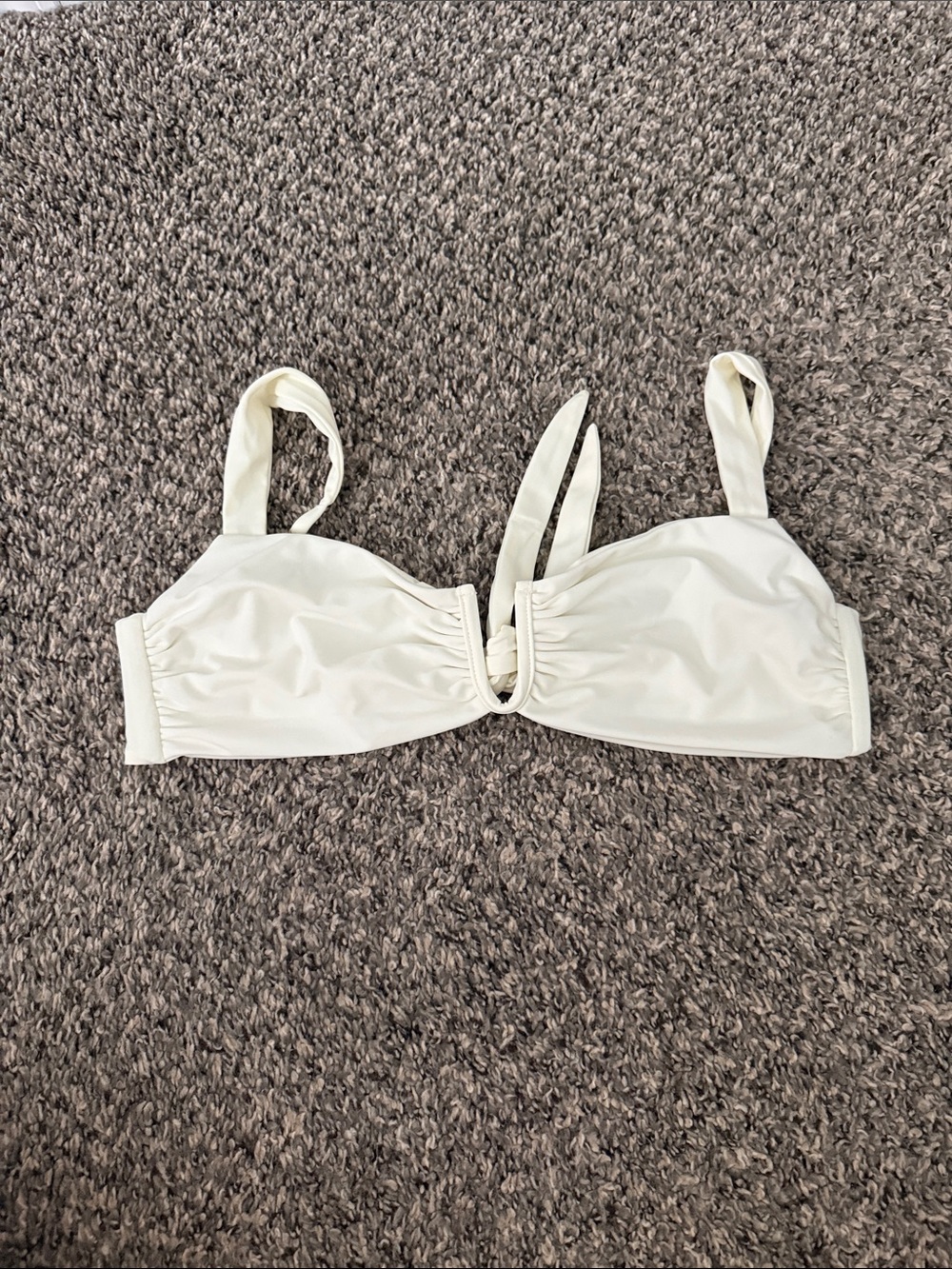 Cream Knot-Front Bikini Bra Top - Women’s Swimwear
